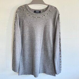 FDJ Gray Long Sleeve Ballet Neck Sweater